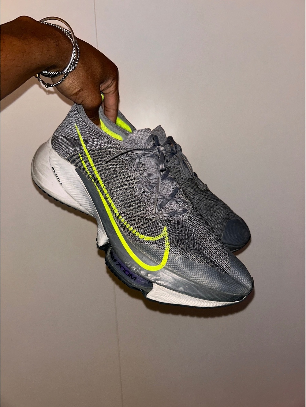 Nike Air Zoom Men's Sport Shoes Gray with Neon Yellow Accent